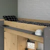 Vente-unique Lit mezzanine avec bureau et armoire - 90 x 200 cm - Coloris : Naturel et anthracite - AUCKLAND Discount