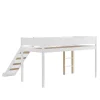 Simple Life Lit mezzanine avec toboggan, échelle droite à 3 marches, étagère amovible, MDF et pin, blanc naturel, 90x200cm Discount