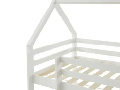 Vente-unique Lit mezzanine cabane 90 x 190 cm - Pin massif - Blanc - TARZIA Hot