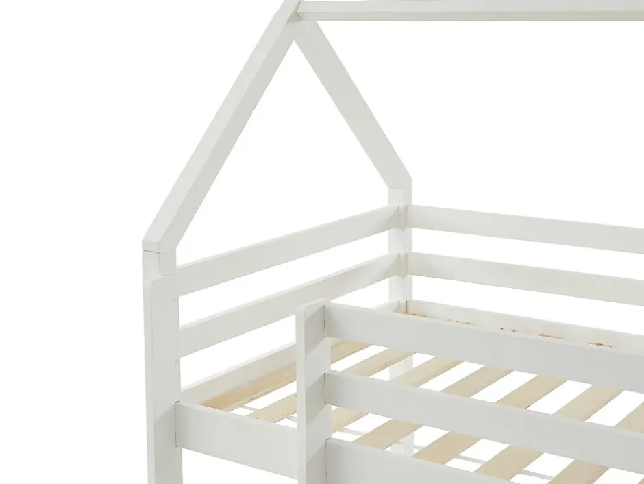 Vente-unique Lit mezzanine cabane 90 x 190 cm - Pin massif - Blanc - TARZIA Hot