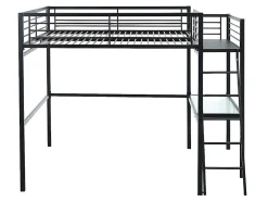 Vente-unique Lit mezzanine CASUAL II - 140 x 190 cm - plateforme bureau - Anthracite + matelas Online