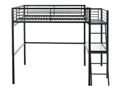 Vente-unique Lit mezzanine CASUAL II - 140 x 190 cm - plateforme bureau - Anthracite