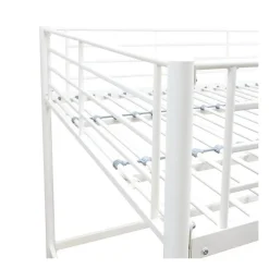 Generic Lit mezzanine ELIOT 140 x 190 cm - Métal - Sommier inclus - Blanc New