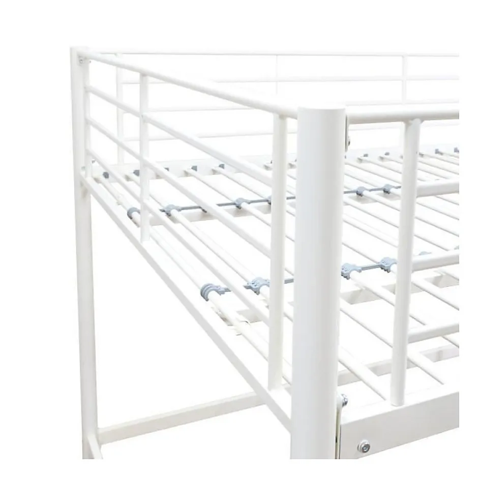 Generic Lit mezzanine ELIOT 140 x 190 cm - Métal - Sommier inclus - Blanc New