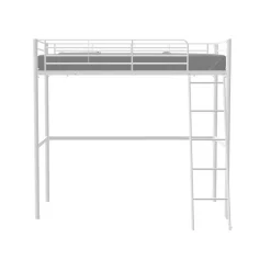 Generic Lit mezzanine ELIOT 90 x 190 cm - Métal - Sommier inclus - Blanc
