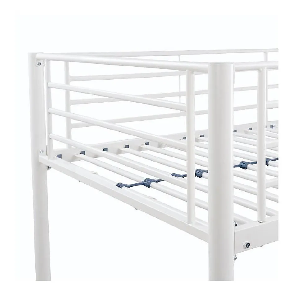 Generic Lit mezzanine ELIOT 90 x 190 cm - Métal - Sommier inclus - Blanc