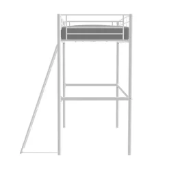 Generic Lit mezzanine ELIOT 90 x 190 cm - Métal - Sommier inclus - Blanc
