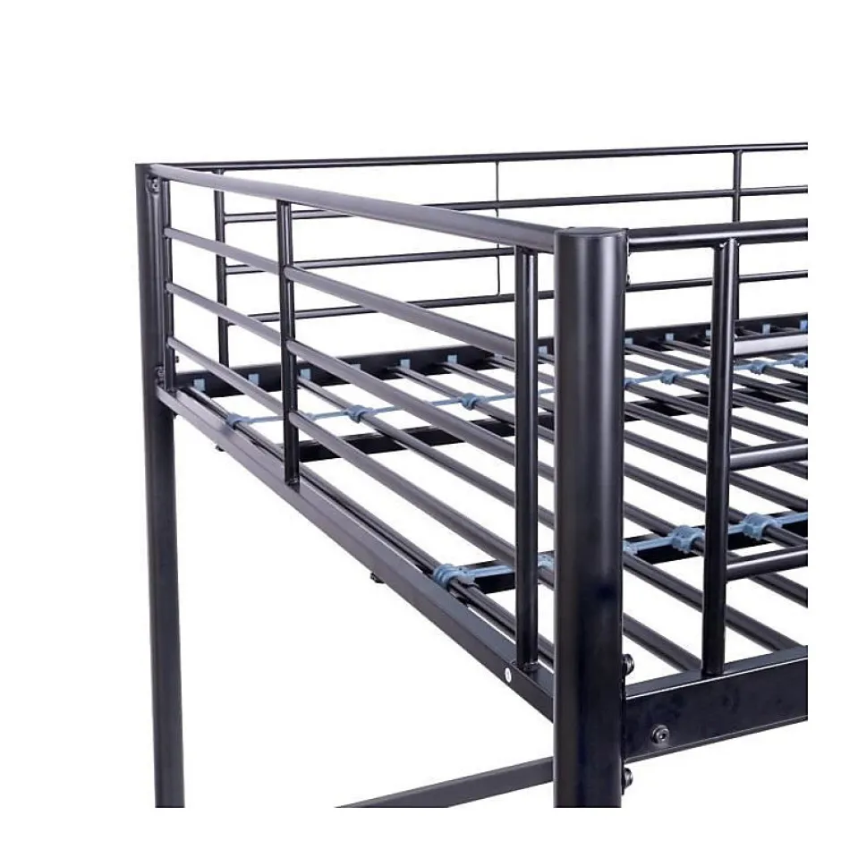 Generic Lit mezzanine en metal - Noir - Sommier inclus - 140 x 200 cm - ELIOT