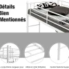 Giantex Lit Mezzanine en Métal avec Bureau, Lit Superposé 2 en 1 avec Poste de Travail, 2 Échelles et Garde-Corps, Blanc Clearance