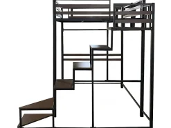 Enfant Habitat Et Jardin Lit mezzanine en métal avec escalier