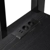 ModernLuxe Lit mezzanine en métal 140x200mm avec armoire ouverte et bureau - LED et port USB - Avec échelle de rangement et étagères - Noir Best