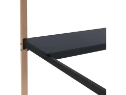 Vente-unique Lit mezzanine MALICIA - 90 x 190 cm - bureau intégré - Noir et chêne + matelas Best