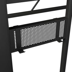Okwish Lit Mezzanine 90x200 cm - Bureau Intégré, Éclairage LED Réglable et Panneau Perforé - USB, Type-C et 2 Prises - Métal + MDF - Noir