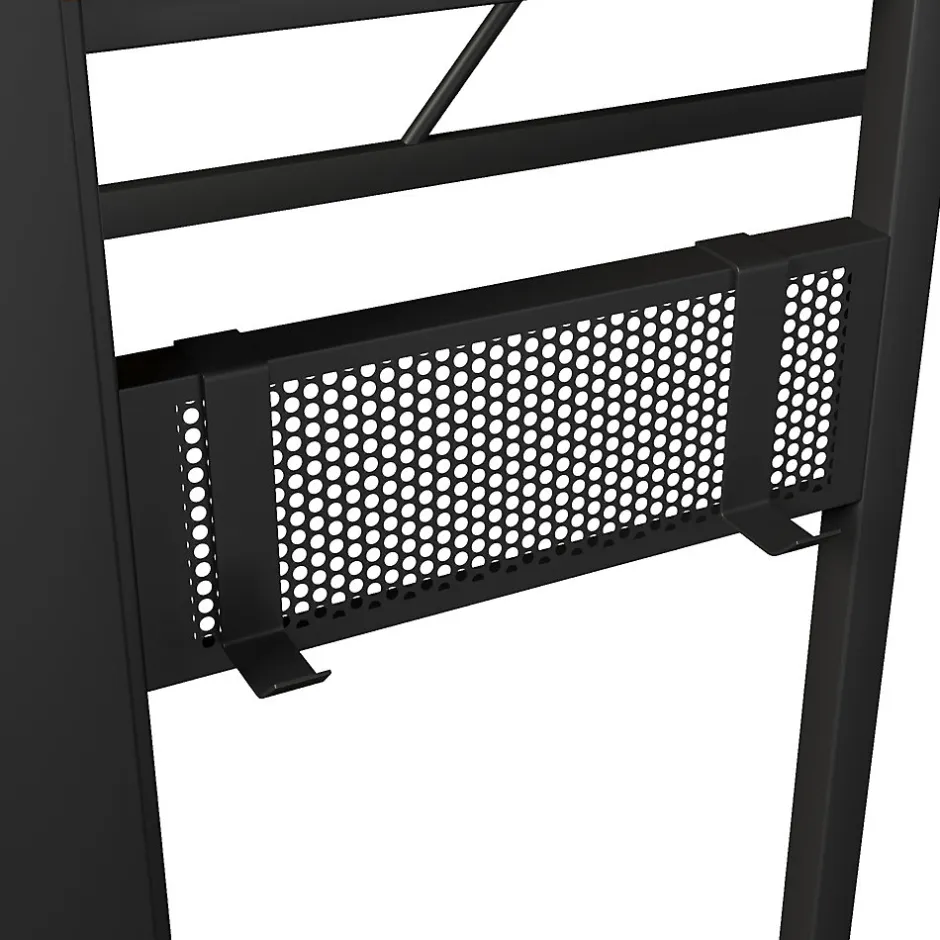 Okwish Lit Mezzanine 90x200 cm - Bureau Intégré, Éclairage LED Réglable et Panneau Perforé - USB, Type-C et 2 Prises - Métal + MDF - Noir