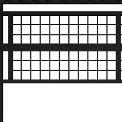 Okwish Lit Mezzanine 140x200 cm - LED Intégrée, Étagères et Rangements avec Portant Vêtements, Espace Ouvert sous Lit, Métal/MDF, No New