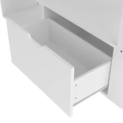 Okwish Lit mezzanine 140x200 cm - Lit avec bureau intégré et LED 16 s - Pin et MDF - Sans matelas - Blanc Online