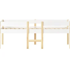ModernLuxe Lit mezzanine 90x190 cm en pin massif avec tiroirs - Blanc (sans matelas)