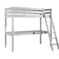 Petits-Meubles Lit Mezzanine 90x200 Sommier Inclus et Bureau Vipack Pino - Blanc Clearance