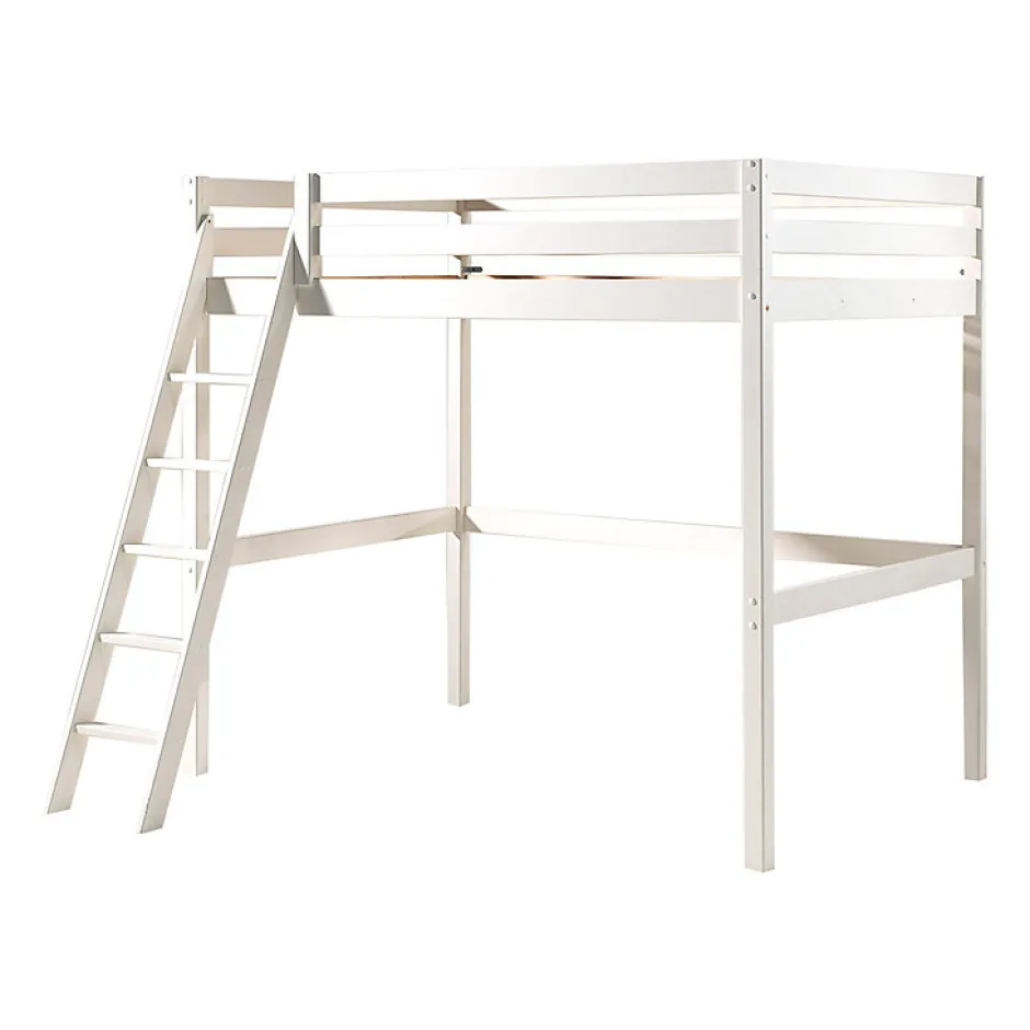 Enfant Petits-Meubles Lit Mezzanine 140x200 Sommier Inclus Vipack Pino - Blanc