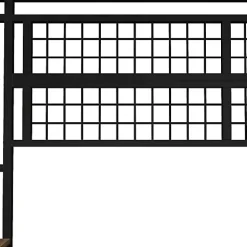 ModernLuxe Lit mezzanine 90x200cm - structure en fer - rangements - éclairage LED - noir (matelas non inclus) Sale