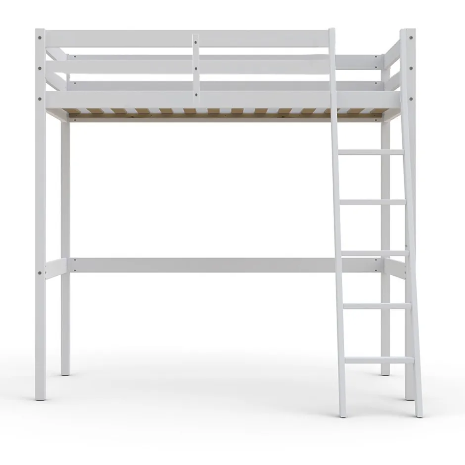 Bb Loisir Lit Mezzanine 140x190cm blanc SALA avec incl. Sommier et échelle