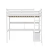 Bb Loisir Lit Mezzanine 90x190cm blanc SALA avec Bureau et commode incl. Sommier et échelle