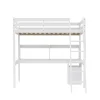 Bb Loisir Lit Mezzanine 140x190cm blanc SALA avec Bureau et commode incl. Sommier et échelle