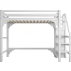 Enfant Blackcolors Lit Mezzanine 140X200Cm Escalier Armoire Blanc