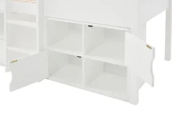 Vente-unique Lit mi-hauteur cabane 90 x 190 cm - Pin et MDF - Blanc - VALESKIA Hot