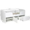 Weber Industries Lit mi-hauteur 90x190 cm ELIO avec sommier et rangements / Blanc