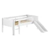 Petits-Meubles Lit mi-hauteur 90x200 toboggan et sommier inclus Vipack Scott Blanc