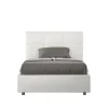 Ityhome Lit Mika en simili cuir blanc avec sommier capitonné 120x210
