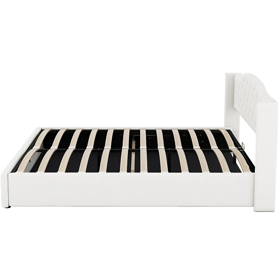Fortuna lai Lit multifonction 180x200cm avec stockage hydraulique, Beige Outlet