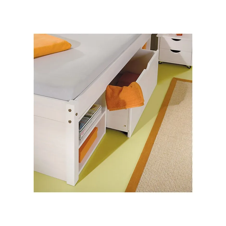 Paris Prix Lit Multi-Rangements "Clark" 140x200cm Blanc Discount