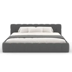 Concept Usine Lit nuage 160x200cm en velours gris - KANSAS Sale
