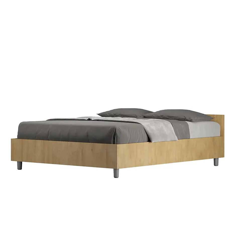 Ityhome Lit Nuamo en chêne avec sommier 140x190 Best