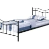 Meublorama Lit ODETTE 90x190 cm Structure en métal Sommier inclus Style authentique