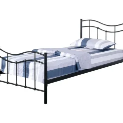 Meublorama Lit ODETTE 90x190 cm Structure en métal Sommier inclus Style authentique