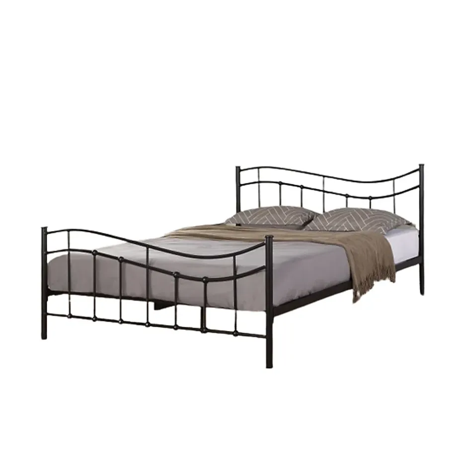 Meublorama Lit ODETTE 160x200 cm Métal noir Sommier inclus Elégance et robustesse Online