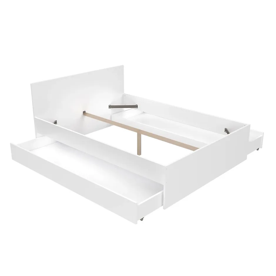 Weber Industries Lit OSLO 160x200 + 2 tiroirs / Blanc Outlet