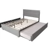 Weber Industries Lit PALERMO 140x200 +1 sommier+2 tiroirs+1 tiroir lit 90x190 / Gris clair Online