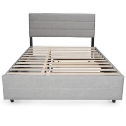 Weber Industries Lit PALERMO 140x200 +1 sommier+2 tiroirs+1 tiroir lit 90x190 / Gris clair Online