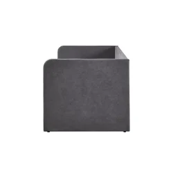 Meublorama Lit PARME 90x200 cm Tissu gris Sommier inclus Design moderne et structure robuste Discount