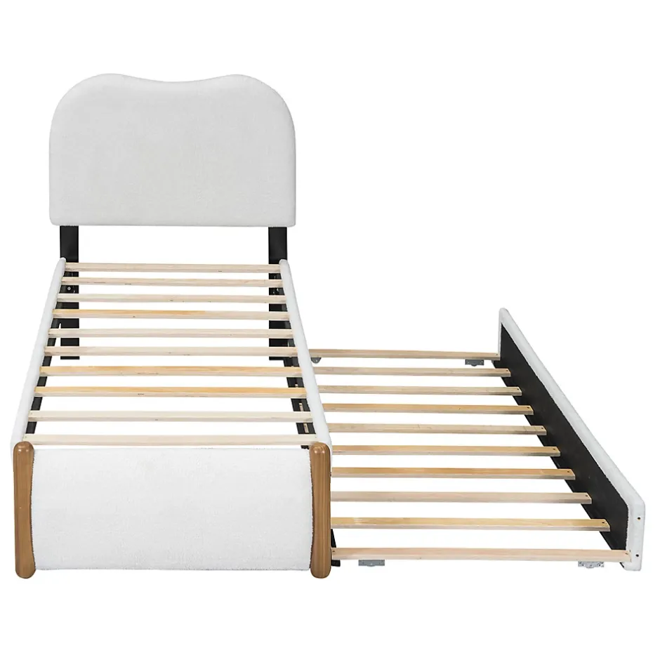 Gutent Lit plat rembourré 90 x 200 cm, avec lit gigogne, moelleux, blanc Clearance