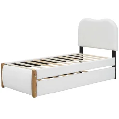Gutent Lit plat rembourré 90 x 200 cm, avec lit gigogne, moelleux, blanc Clearance