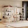 Enfant Fortuna lai Lit Plat 160x200cm, Rembourré, LED Ambiant, USB, Grande Capacité de Rangement, Gris