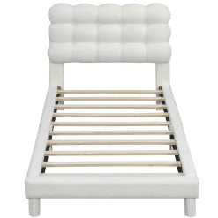 Blackcolors Lit Plat 90x200cm Tête Réglable 3 Positions Rose Blanc Outlet