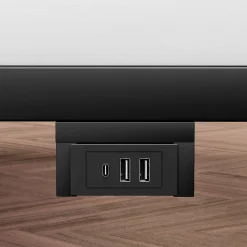 Blackcolors Lit plateforme métal 140x200 cm, style japonais, LED, sans tête de lit - noir