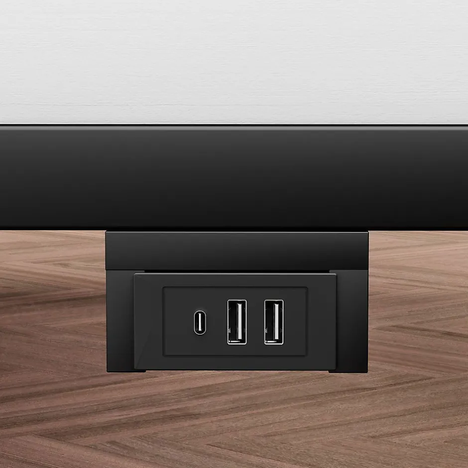 Blackcolors Lit plateforme métal 160x200 cm, style japonais, LED, sans tête de lit - noir