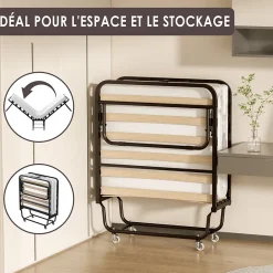 Enfant Teeno Lit pliant 90x200 CM avec matelas de 10 cm